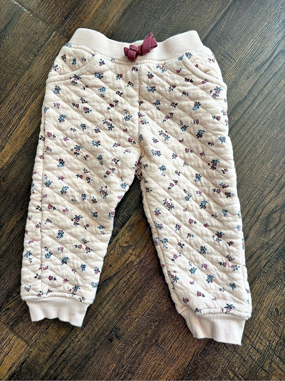 Toddler Girl Quilted Floral Jogger Pants